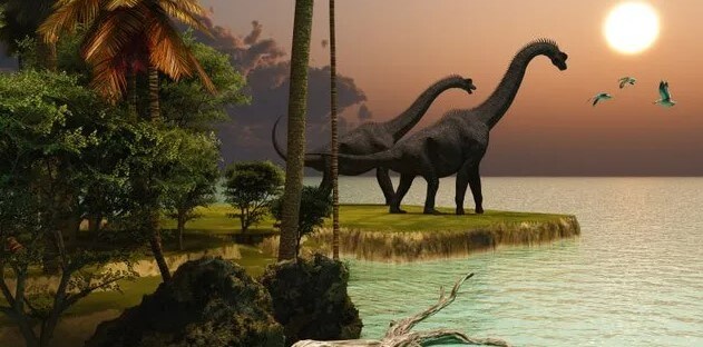 Braquiosaurios-cerca del agua